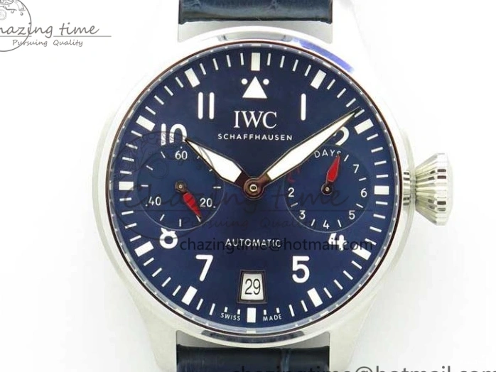 MIROTIME 0202 Supportive Big Pilot IW501008 “Boutique London” SS ZF Best Edition Blue Dial on Blue Leather Strap A 7106